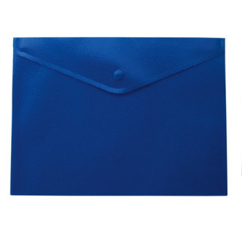 Конверт пластиковий, A4, на кнопці,  напівпрозорий  пластик, синя BM.3925-02