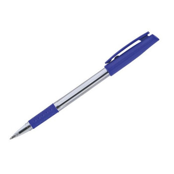 Ручка кулькова з грипом, корпус прозорий, синя, (0,7мм) DB2002