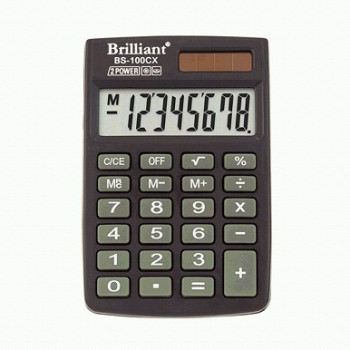 Калькулятор  8 розрядний кишеньковий BS-100CX (88х58х10)