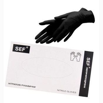 Перчатки нитриловые не опудр. XL (100 шт) черная SFM 