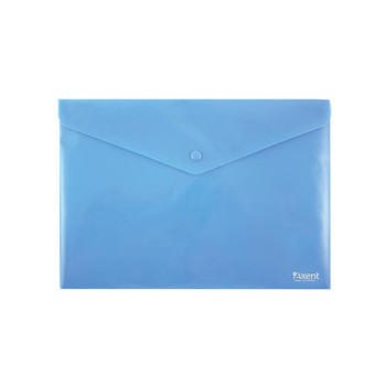 Папка-конверт пласт. А4 на кноп. непрозр. синя 1412-22-а 180мкм