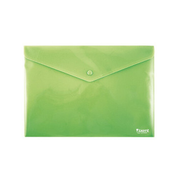 Папка-конверт пласт. А4 на кноп. непрозр. зеленая 1412-25-а 180мкм