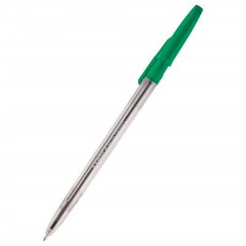 Ручка кулькова, корпус прозорий, зелена, (0,7мм) DB2051-04