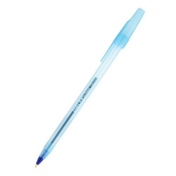 Ручка кулькова, корпус прозорий, синя, (1мм) db2055-02