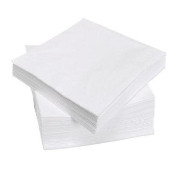 Серветки паперові,білі (100шт) 1-шар. 24х24
