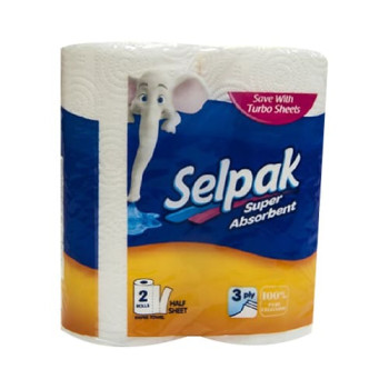 Полотенца бумажные целлюлозные рулон. белые (2шт) Selpak