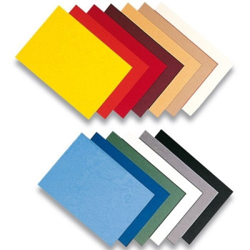 Обложка для биндера А4, 250мкм (100шт/уп) картон, (5цв чорний,зелен.,жовт.,червон., син.) под кожу D&Art