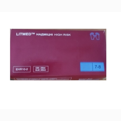 Рукавички латексні, М (7-8) пара, LITMED High Risk