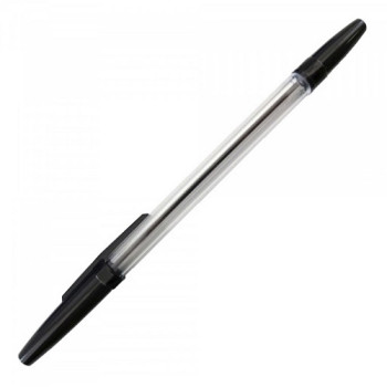 Ручка шариковая (0,7) черная, корпус прозрачный KL0435