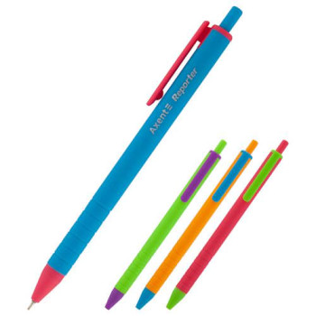Ручка масляна автомат. (0,7) синя Reporter  Ax1069-02 кольоровий корпус