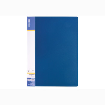 Папка пластикова А4 (CLIP B) з притиском, з кишенею синя 700мкм E31202-02