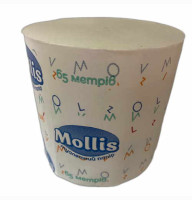 Папір туалетний макулатурний (90мм *102мм/65м) вибілений, "Mollis"