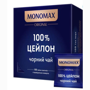 Чай MONOMAX  100% CEYLON черный цейлонский (100пакетов в конвертиках*2гр)
