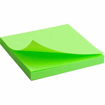 Папір для нотаток клейкий, яскраво-зелений 75х75/80арк 2414-12-A