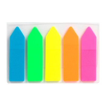 Індекс-регістри (5*20арк) пластик, кольорові,неонові, стрілки  D2450-02