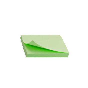 Бумага для заметок клейкая 75х75х100л пастель, зеленая D3314-02