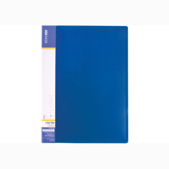 Папка пластиковая А4 (CLIP B) с прижимом, с карманом синяя 500мкм E31208-02