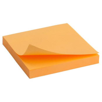 Бумага для заметок клейкая 75х75х100л NEON оранжевая d3414-15