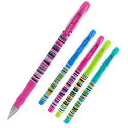 Ручка шариковая (0,5) синяя Axent Stripes AB1049-10-А